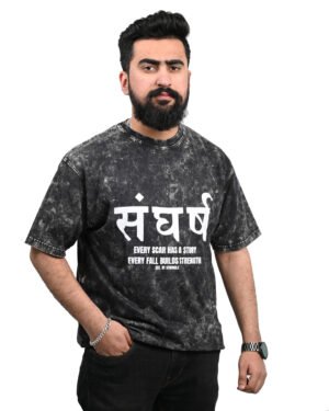 SANGHARSH Acid Washed Oversized T-Shirt