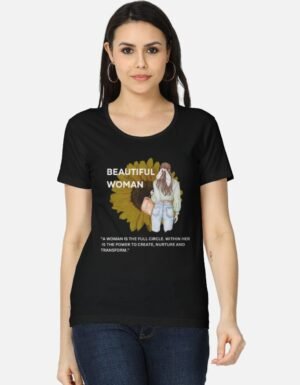 Beautiful Women Classic Tee – 100% Cotton 180 GSM Regular Fit T-Shirt
