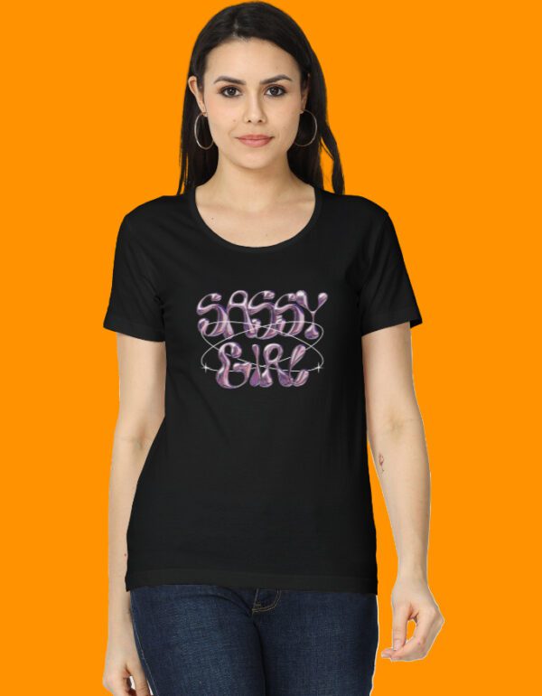 img_449c8d0a342ce9.jpg Sassy Girl Graphic T-Shirt – 100% Cotton Regular Fit for Women