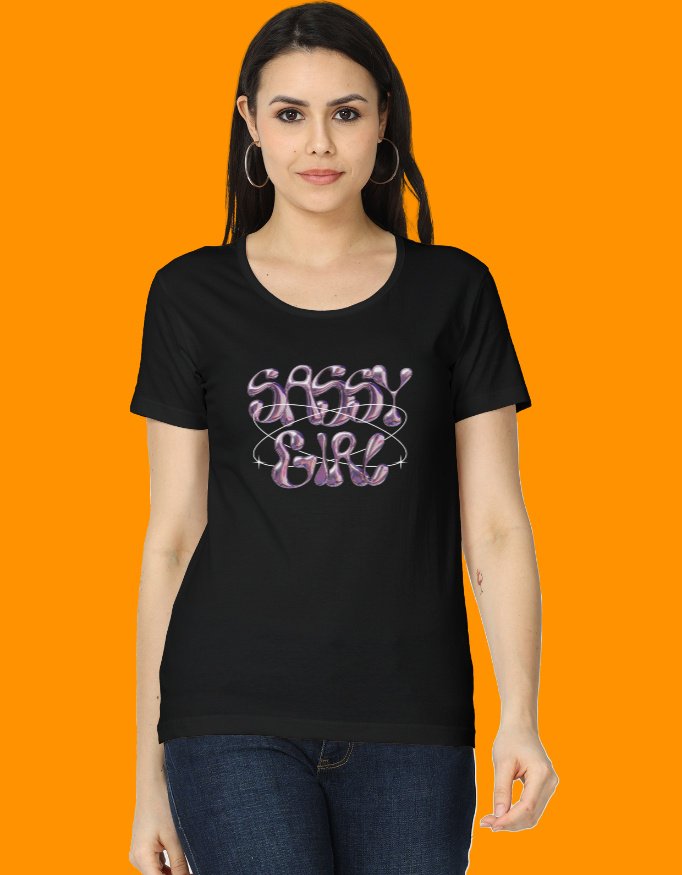 Sassy Girl Graphic T-Shirt – 100% Cotton Regular Fit for Women
