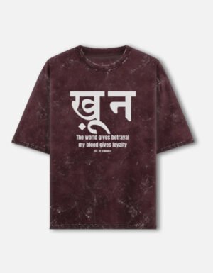 Khoon Acid Washed Oversized T-Shirt – 240 GSM Heavyweight Cotton Streetwear