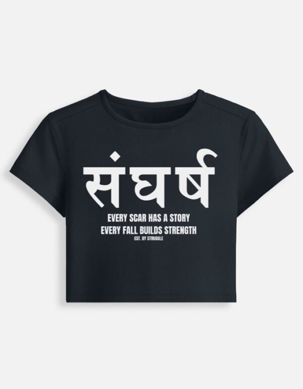 Sangharsh Baby Tee – 240 GSM Premium Cotton Stretch Crop T-Shirt | OMG Originals